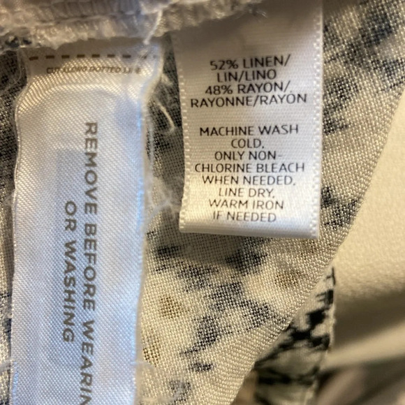 Ann Taylor Loft Linen/Rayon blend Mini Skirt Blue & White Women's Size 10 - Picture 6 of 6